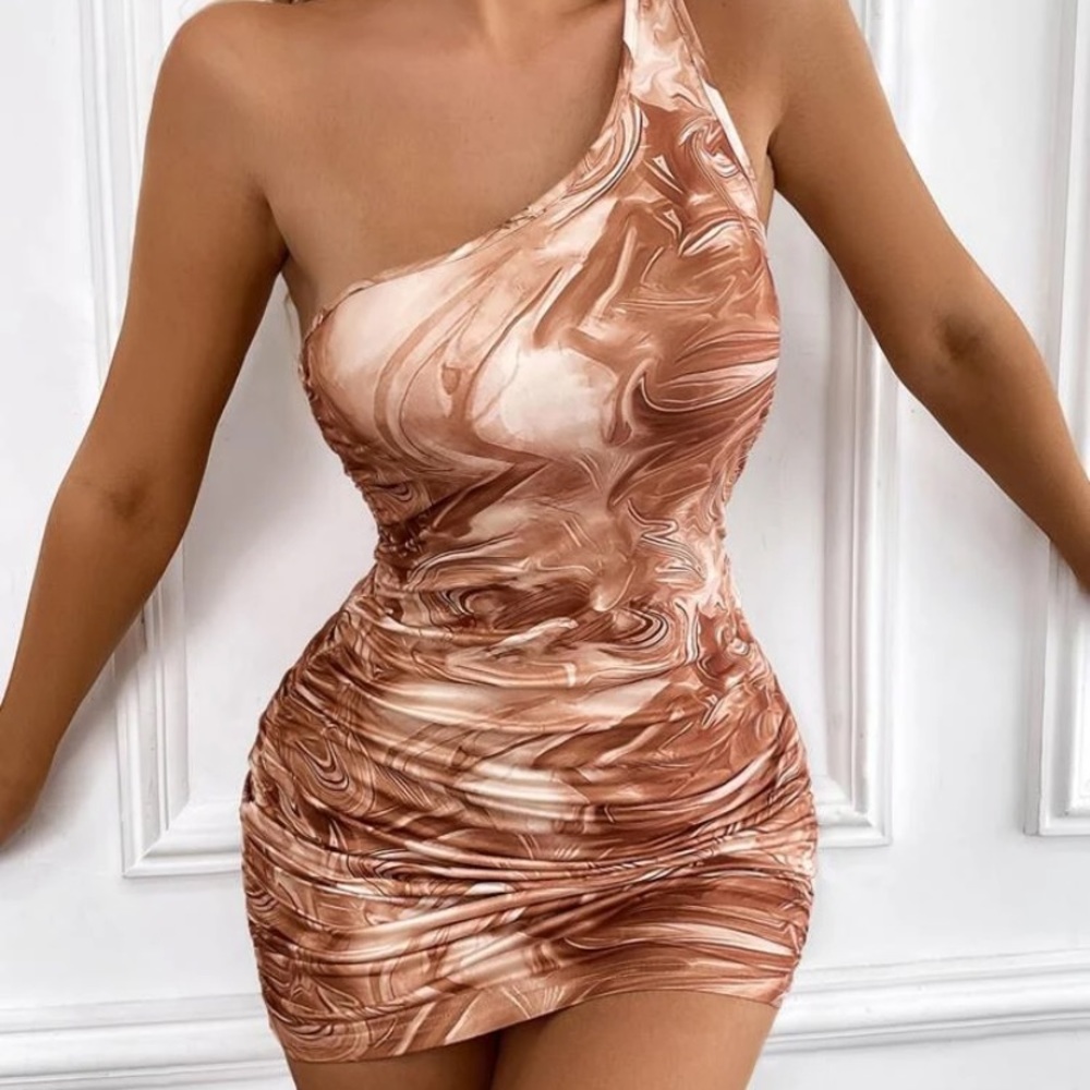 Brown marble/tie dye dress size small